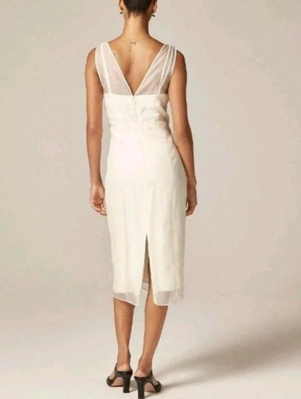 J. Crew Collection Layered Organza Shift Dress - Ivory